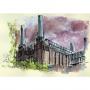 [Battersea Power Station], Ink and watercolour on A5 paper
