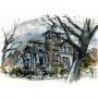 [Loampit Hill house], Ink and watercolour on A4 paper
